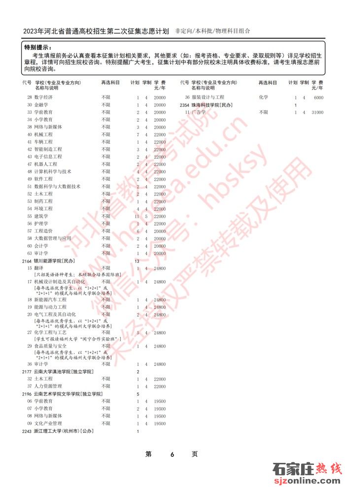 河北本科批征集志愿計(jì)劃